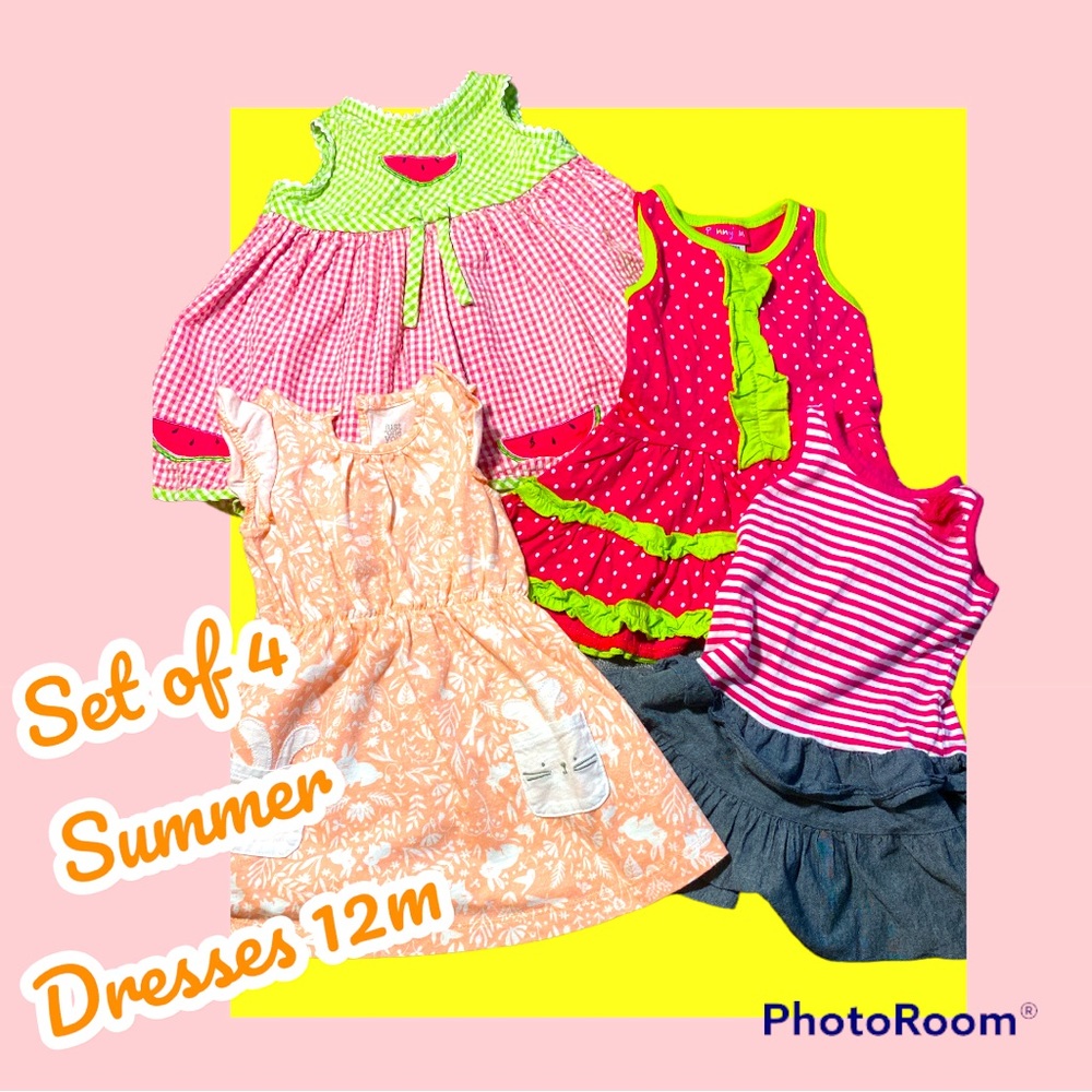Set of 4 Summer Tank Dresses Size 12m